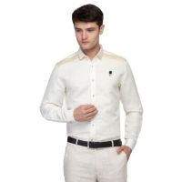 Seasons Off-White Partywear Slim Fit Shirt