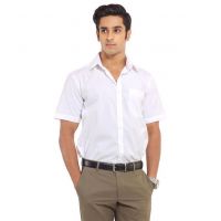  Seasons White Cotton Regular Fit Casual Shirt