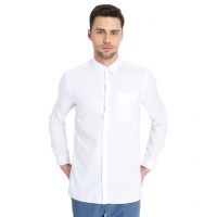Seasons White Slim Fit Solids Full Sleeves Shirt