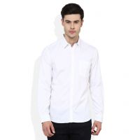 Seasons John Players White Slim Fit Solids Shirt