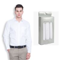 Seasons White Formal Slim Fit Shirt Free Handkerchief