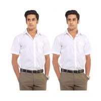 Seasons White Formal Regular Fit Shirt Pack of 2