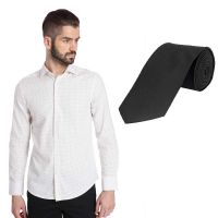 Seasons White Regular Fit Shirt Free Tie
