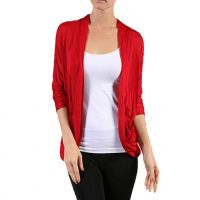 MSS Wings Red Viscose High Fashionable Shrug