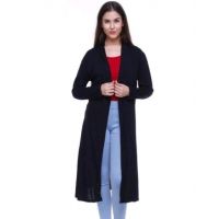 Attractive Black Cotton Long Shrugs