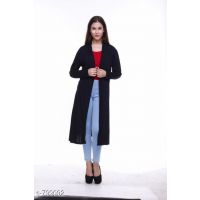 Black Women Cotton Long Shrug