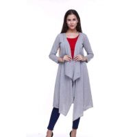 Attractive Grey Cotton Long Shrugs