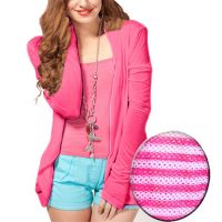 Pink Back Power Net Full Sleeves Shrug