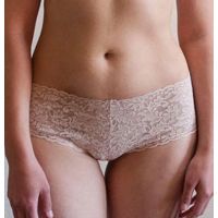 Signature Lace Trim Sheer Pink Boyshort