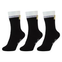 Black Casual High Ankle Length 3 Pair Socks