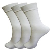 Seasons White Plain Woolen Socks 3 Pair