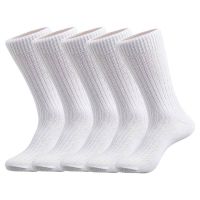 Seasons White Cotton Full Length Socks for Men - Pack of 5
