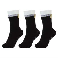  Seasons Black Casual High Ankle Length 3 Pair Socks