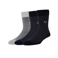Seasons Navy Let Grey & Black socks for Mens - 3 pair pack