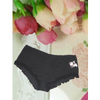 Soft Cotton Lace Trim Black Color Panty