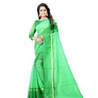Aishani Refined Green Striped Saree