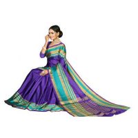 Aishani Voguish Purple Cotton Silk Sarees