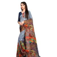 Charvi Graceful Georgette Blue Printed Sarees 