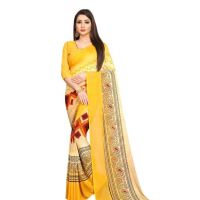 Charvi Graceful Georgette Yellow Printed Sarees 
