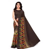 Jivika Refined Georgette Black Printed Sarees