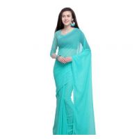 Jivika Drishya Sky Blue Printed Sarees