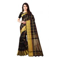 Aakarsha Alluring Black Cotton Silk Sarees