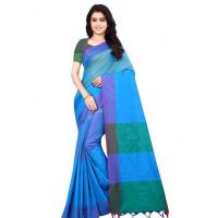 Aakarsha Alluring Blue Cotton Silk Sarees