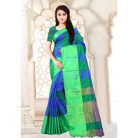 Aakarsha Green Check Cotton Silk Sarees