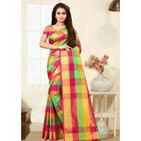 Aakarsha Multi Check Cotton Silk Sarees