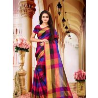 Aakarsha Cotton Silk Multi Check Sarees