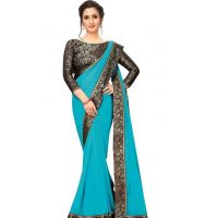 Kashvi Drishya Blue Georgette Sarees