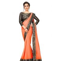 Kashvi Drishya Orange Georgette Sarees