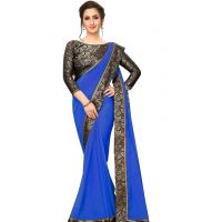 Kashvi Drishya Georgette Blue Sarees