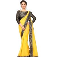 Kashvi Drishya Georgette Yellow Sarees