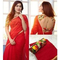 Adrika Alluring Red Georgette Sarees