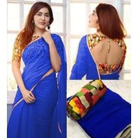 Adrika Alluring Blue Georgette Sarees