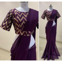 Adrika Ensemble Purple Georgette Sarees