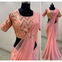 Adrika Ensemble Pink Georgette Sarees