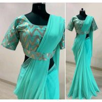 Adrika Ensemble Aqua Georgette Sarees