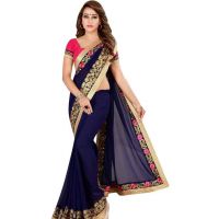 Myra Navy Georgette Printed Sarees