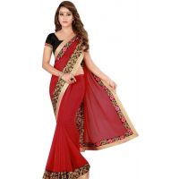 Myra Georgette Maroon Printed Sarees