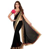 Myra Georgette Black Printed Sarees