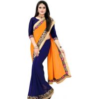 Myra Georgette Blue Printed Sarees