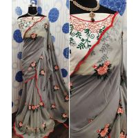 Chitrarekha Designer Grey Embellished Sarees 