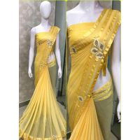 Abhisarika Refined Yellow Georgette Sarees