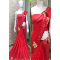 Abhisarika Refined Red Georgette Sarees