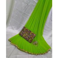 Alisha Fabulous Green Georgette Printed Sarees