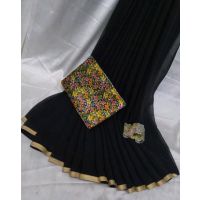 Alisha Fabulous Black Georgette Printed Sarees