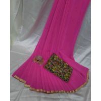 Alisha Fabulous Pink Georgette Printed Sarees