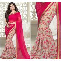 Banita Attractive Maroon Floral Printed Sarees